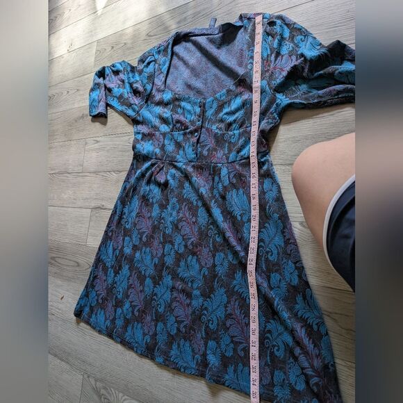 Modcloth‎ Thoughtful And Sweet A-Line Blue Feather Dress Size XL - Picture 7 of 7